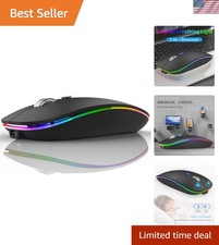 Revolutionary Rechargeable Wireless Mouse with 7 Color LED - Dual Device Switch picture