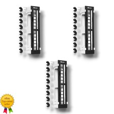 3pk Everest Media 12 Port Keystone Patch Panel w/ Wall Mount Brackets NOB picture