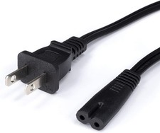 2 Prong AC Power Cord - NEMA 1-15P to C7 - Figure 8 Rnd, 18 AWG - Black, 25 Feet picture