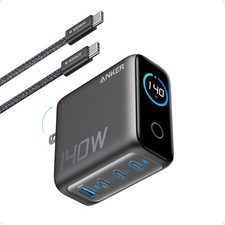 Anker MacBook Pro Charger,140W Max 4-Port GaN USB C Charger Block wi - Dark Gray picture