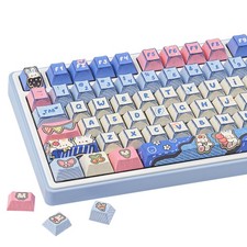 134 PCS PBT Keycaps Denim Bunny Pink Custom Key Cap For Cherry MX Switch picture