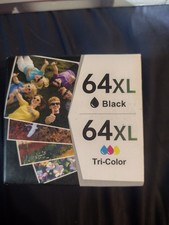 2 Pack High Yield Ink Cartridge 64 XL, Black- Tricolor, Non OEM Product picture