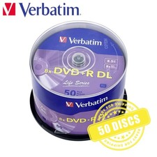 Verbatim DVD+R DL 8.5GB 8x Blank DVD Dual Layer Disc Double 8.5 GB - 50 Discs picture
