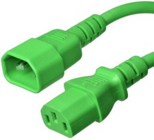 15 PACK LOT 15ft IEC C14 - C13 Green Power Cord 14AWG 15A/1875W 100-250V 4.6M picture