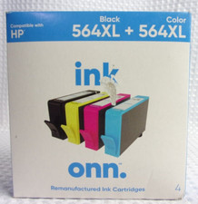 ONN. Remanufactured Ink Cartridges Compartible with HP 564XL Black+564XL Y/M/C picture
