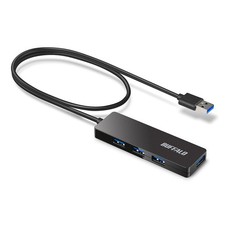 BUFFALO 4-Port USB 3.0 Hub 60cm Cable Bus Powered BSH4U12560U3BK Black picture