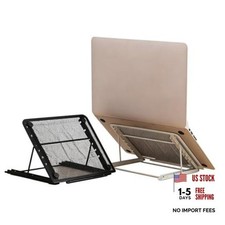 Ergonomic Laptop Tablet Stand Metal Mesh Ventilated Desktop Adjustable Black picture