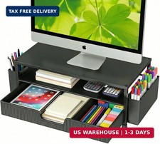 ECOLOVI Desk Organizer and Accessories, 2-Tier Computer Monitor Stand Rise with  picture