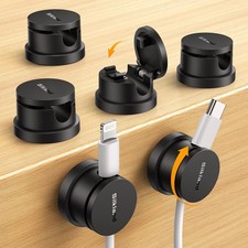 Silkland 6 Pack SnapLock Cable Clips, 360° Rotatable Cord Holder for Desk picture