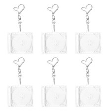 Multi Color Durable Plastic Mini Cd Keychain Blanks Clear Case for DIY Decor picture