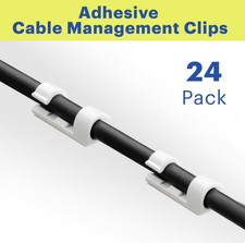 24 Pack Adhesive Cable Management Clips Peel and Stick Wire Cord Organizer Holde picture