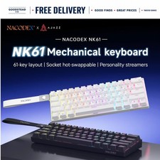 AJAZZ NK61 Wired 60% Mechanical Gaming Keyboard RGB Hot-Swappable 61 Keys picture
