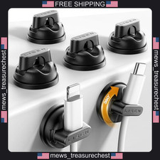 6-Pack Cord Organizer Clips for Desk, Nightstand, 360° Swivel, Magnetic Lock picture