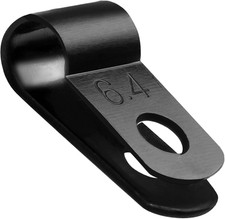 200 Pcs 1 4 Inch Nylon R Type Cable Clamps Plastic Wire Cord Clips Black picture