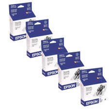 5 pack Genuine Epson T0321 Black Ink Cartridges picture