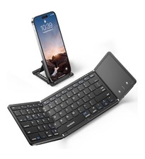 Samsers Full-Size Foldable Bluetooth Keyboard with Large Touchpad, Black picture