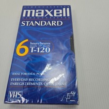 Maxell Standard VHS T-120 Blank Video Tape 6 Hours Recording Time New Sealed picture