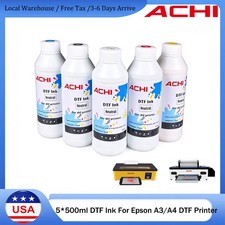 US Ship 5X500ml DTF Ink Supply For Epson DTF R1390/L1800 XP600 T-Shirt Printer picture