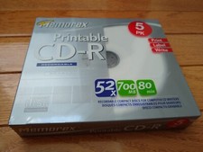 new/sealed Memorex 5PK Printable(White) CD-R 80min 700MB 52x 034707047297 picture