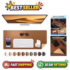 Double-Sided Leather & Cork Desk Pad Protector Waterproof Large Mouse Mat 25.... picture