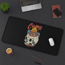 Camp Trip With Campfire On The Skull, Desk Mat, Work Desk Mat, Desk Mat picture