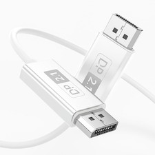 huaham DisplayPort Cable 2.1 Fiber Optic 50ft, DP 50FT, White picture