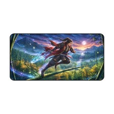 Anime Fantasy Samurai Warrior Desk Mat Mystic Samurai Mouse Pad picture