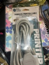 Woods Parallel Printer Cable 10’ 25 Pin Male 36 Pin Male Bi Directional New picture