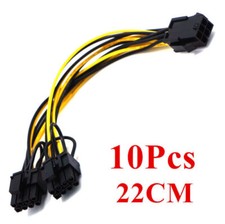 10 x PCI Express 6-pin to Dual 8-Pin (6+2 Pin) GPU Video Card Power Cable 18AWG picture