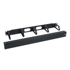 ICC 1U Ring Cable Manager Panel with Cover, Metal, 1 Pack, Metal D-Ring  picture