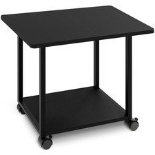 22x15.75 Inch Large Under Desk Printer Stand Storage Shelf 2Tier Black picture