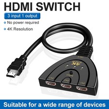 3x Port 8MP 4K HDMI Splitter Cable Switch Switcher HUB Adapter for HDTV PS4 Xbox picture