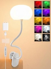 Clip on Light,10 Colors RGB & Warm Cute Desk Lamp with Clamp, 10 White picture