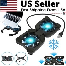 Dual USB Cooling Fan Pad Foldable Slim Fans Cooler Stand For Laptop PC Notebook picture