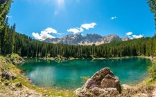 Landscape nature lake mountains forest Custom Gaming Mat Desk picture