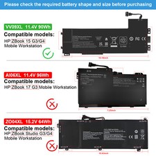 VV09XL Laptop Battery For HP ZBOOK 15 G3 G4 Series 808452-001 HSTNN-C87C 90Wh picture