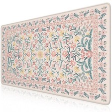 Pink Floral Desk Mat, Desk Pad, XXL Large Pad, Back to Anti-Slip Big Mousepad... picture