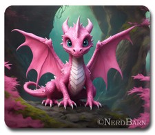 CUTE BABY DRAGON - Mousepad / Mouse Pad - Rainbow Fantasy Art Boy Girl Kids GIFT picture