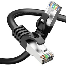 Cat6a Ethernet Cable 150 FT Blue 10Gbps Shielded SFTP 26AWG LAN Network Cord picture