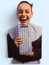 New Logitech POP Icon Combo Wireless Keyboard & Mouse Lilac New Bluetooth picture