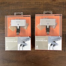 2 Pack Belkin Convenient Rotating Hub High Speed Swivel 4 Ports-USB-Mac Windows picture