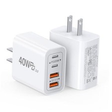 [2-Pack] 40W USB C Charger Block, 4-Port Type C Fast Charging Brick | 2 White picture