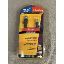 Belkin Pro Series 6ft Hi-Speed USB 2.0 Cable A to B Black F3U133-06 NEW picture