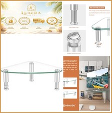 Clear Glass Monitor Riser Triangle Corner Stand Height Adjustable Ergonomic picture