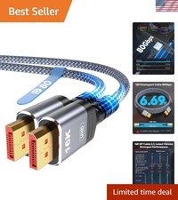 80Gbps Displayport Cable 2.1 6.6FT, 16K@60Hz, 8K@120Hz, 4K@240Hz picture