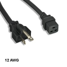 KNTK 8ft AC Power Cord NEMA 6-20P to IEC-60320 C19 12 AWG 20A 250V SJT Cable picture