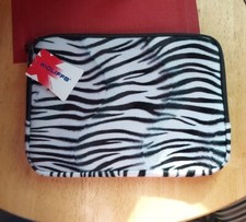 K-Cliffs Faux-Fur Zebra Animal Print Carrying Case Laptop Notebook Case 14