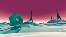 Landscape abstract 3d purple art retrowave low poly Custom Gaming Mat Desk picture