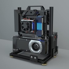Open Air PC Test Bench Frame, DIY Computer Case, Aluminum, ATX MATX ITX, Black picture