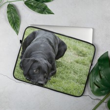 Black Lab Labrador Retriever Dog Cute Lap Top Case Cover Laptop Sleeve picture